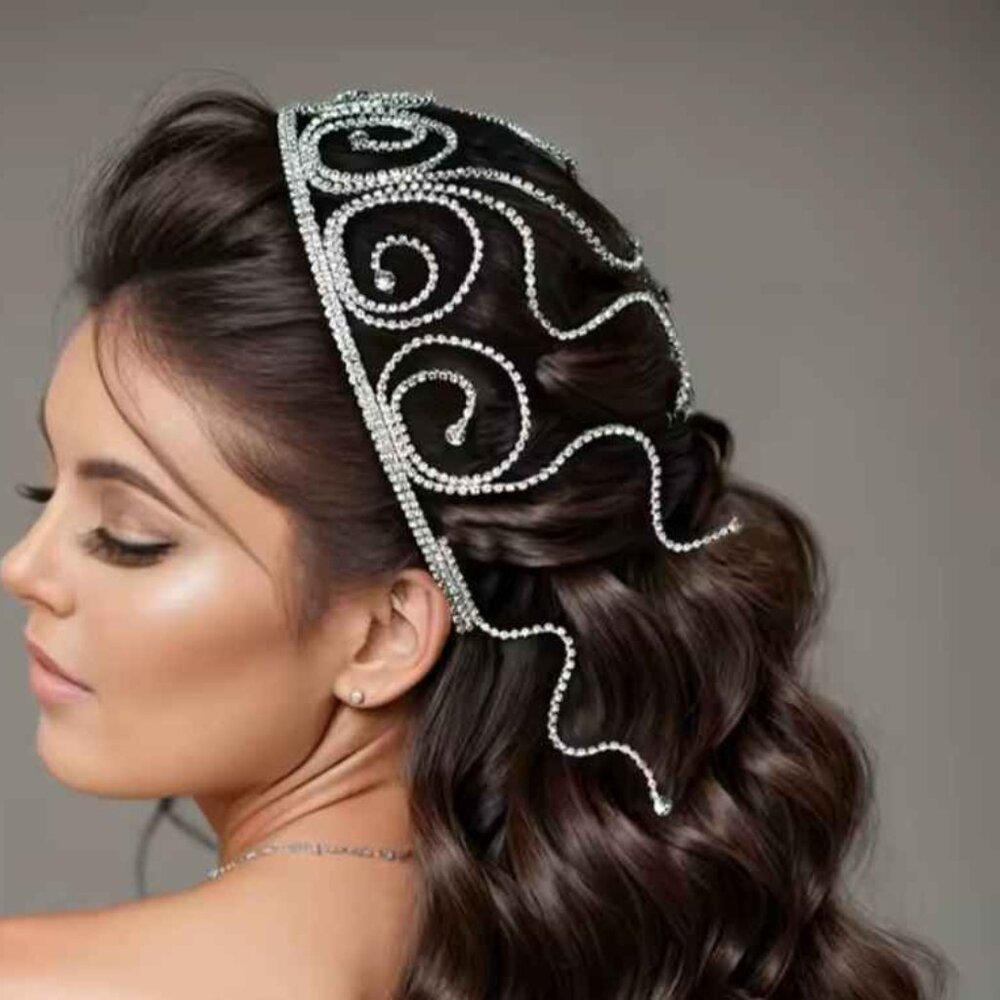 Silver Rhinestone Headband - Picture 4 of 5